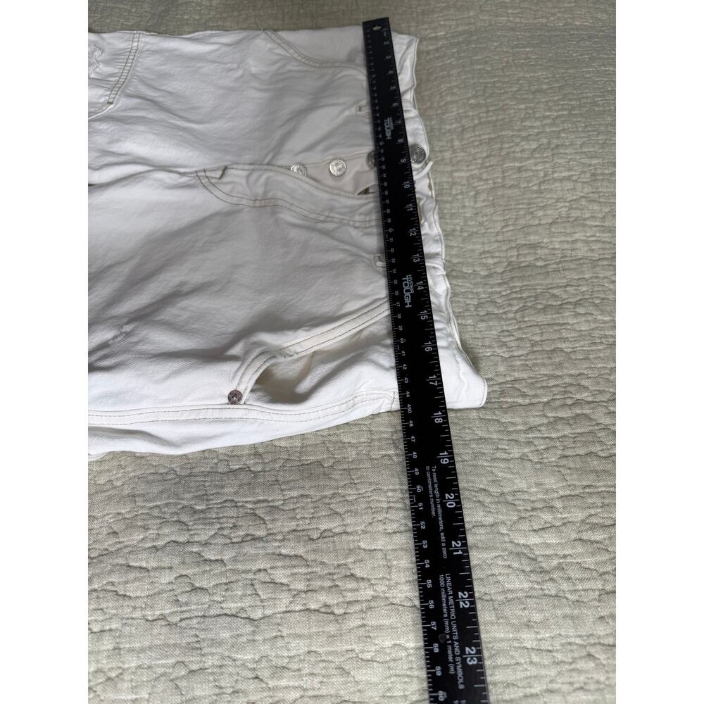 FRAME Le Slouch Bermuda Button Fly Raw Hem Made in USA Cargo Ivory Cut Off Sz 29 - Picture 5 of 9